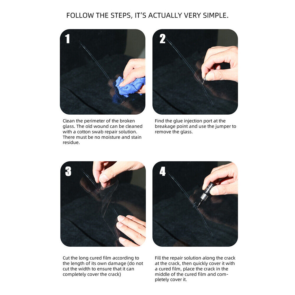 Auto Windshield Glass Crack Repair Tool Kit Window Scratch Restore Fluid