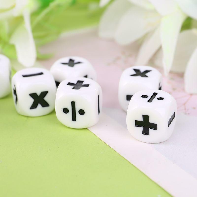 10 Pcs, 16mm D6 Dice Arithmetic Dice Mathematical Operators Club Pub Board Game