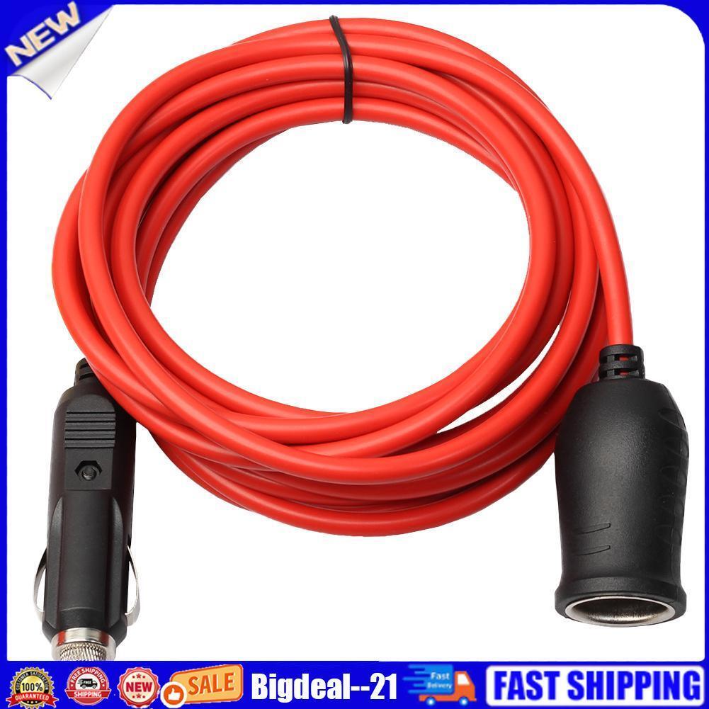 12V 24V 10A Car Cigarette Lighter Socket Extension Cord Cable 12ft Red