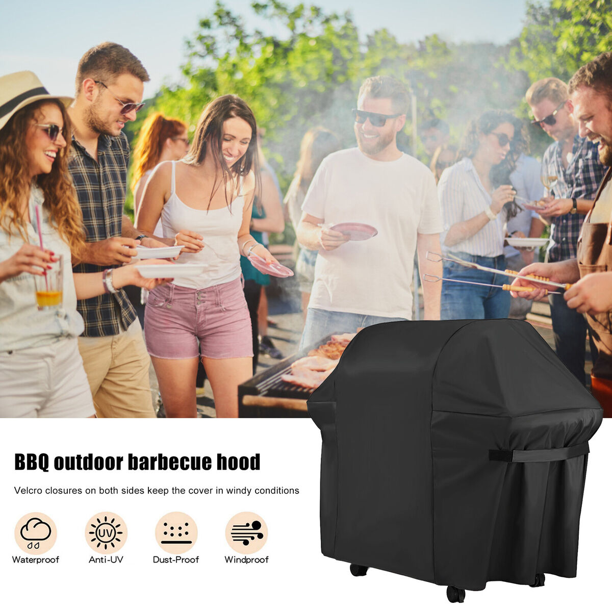 BBQ Grill Cover, Weather Resistant, UV Waterproof, Barbecue Gas Protector