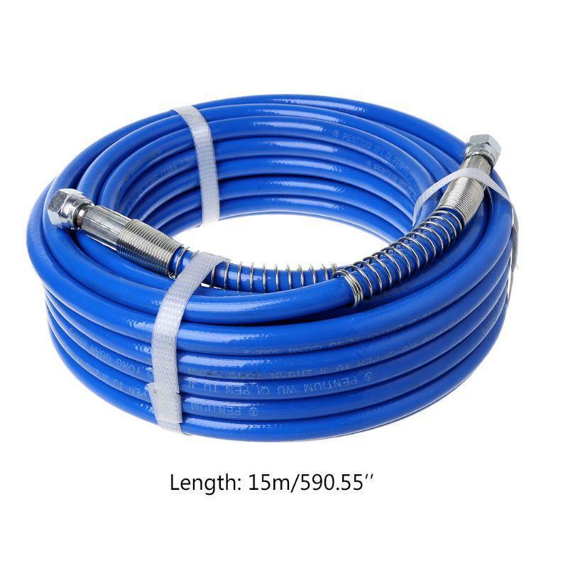 15m Airless Paint Spray Hose Tube Pipe 5000PSI Sprayer Fiber For Sprayer Gun New