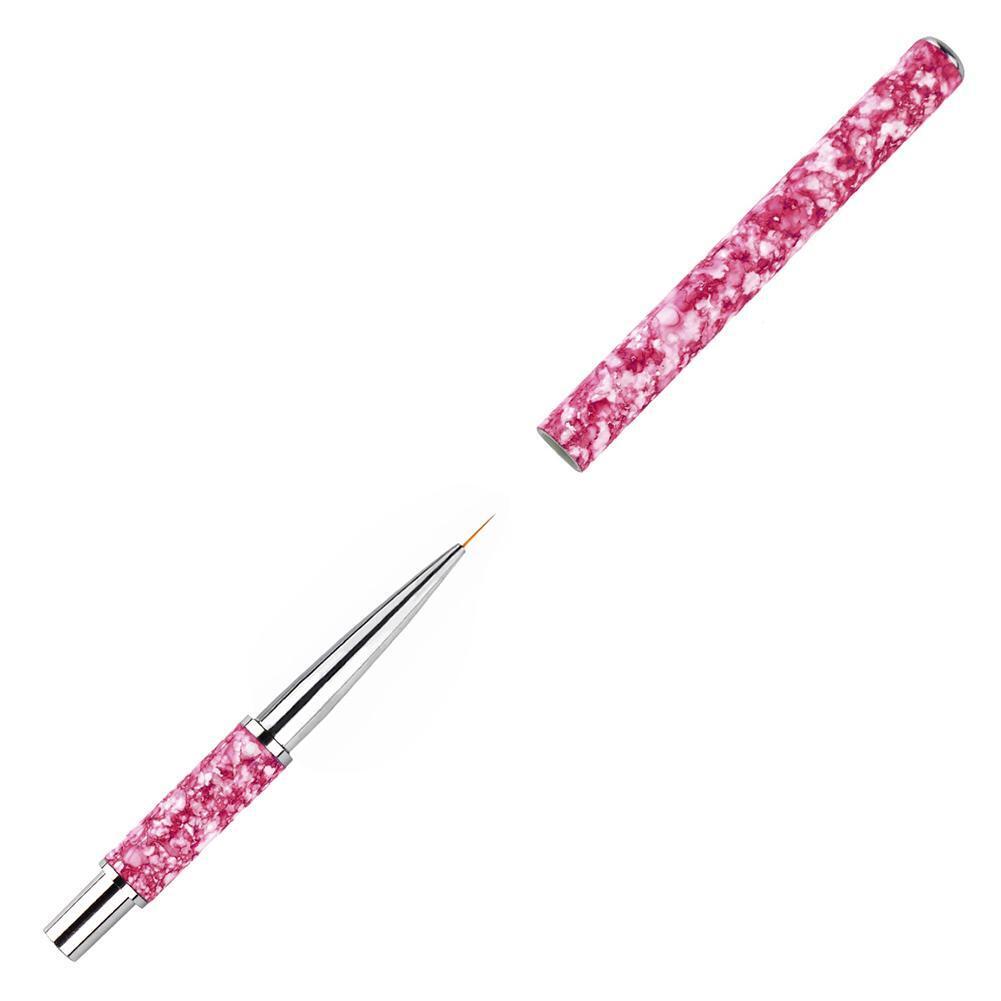 Monja Detachable Nail Art Brush Liner Marble UV Gel Extension Pen (Red)