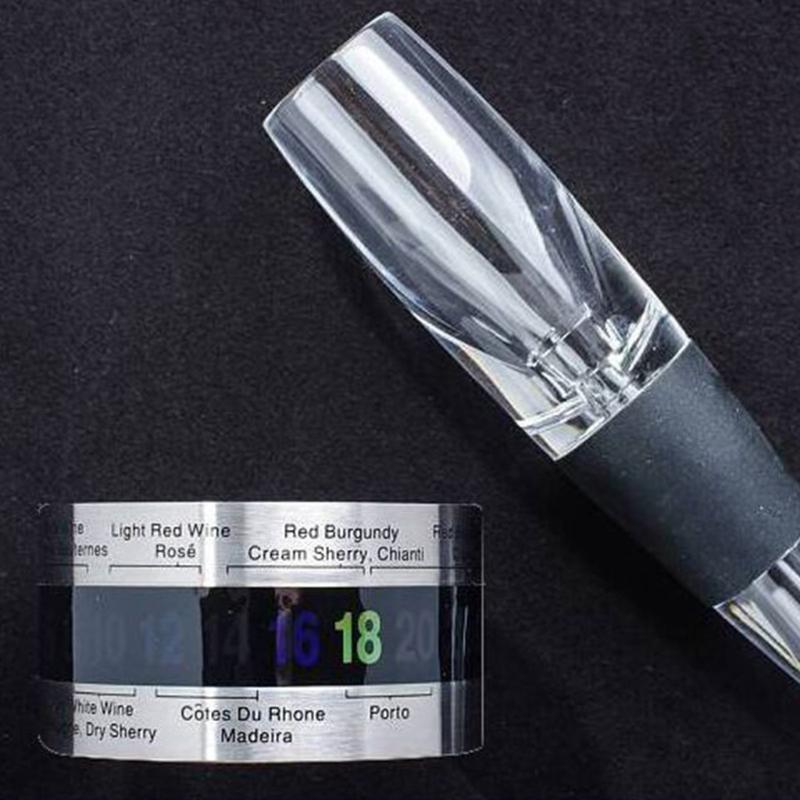 Stainless Steel Wine Thermometer Bracelet Bottle Beer Temperature Sensor Clip