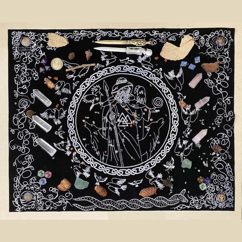 74x60cm Divination Altar Prayer Tablecloth Board Astrology Velvet Table Cloth
