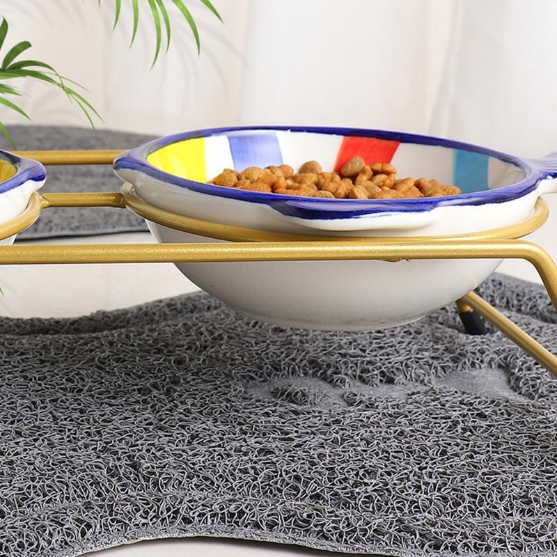 Raised Dog Feeder Table Metal Stand for Food and Water Comfort Feeding Station