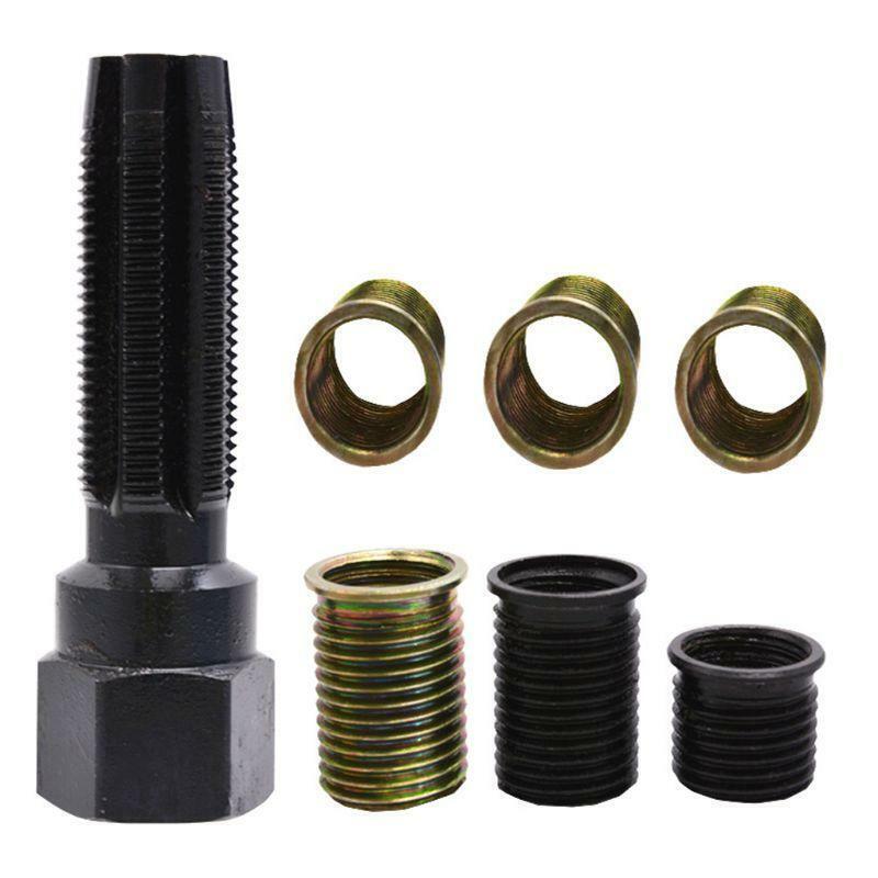 16 Pcs M14x1.25 Spark Plug Rethread Thread Repair Tools Kit Wire Sleeve w/ Case