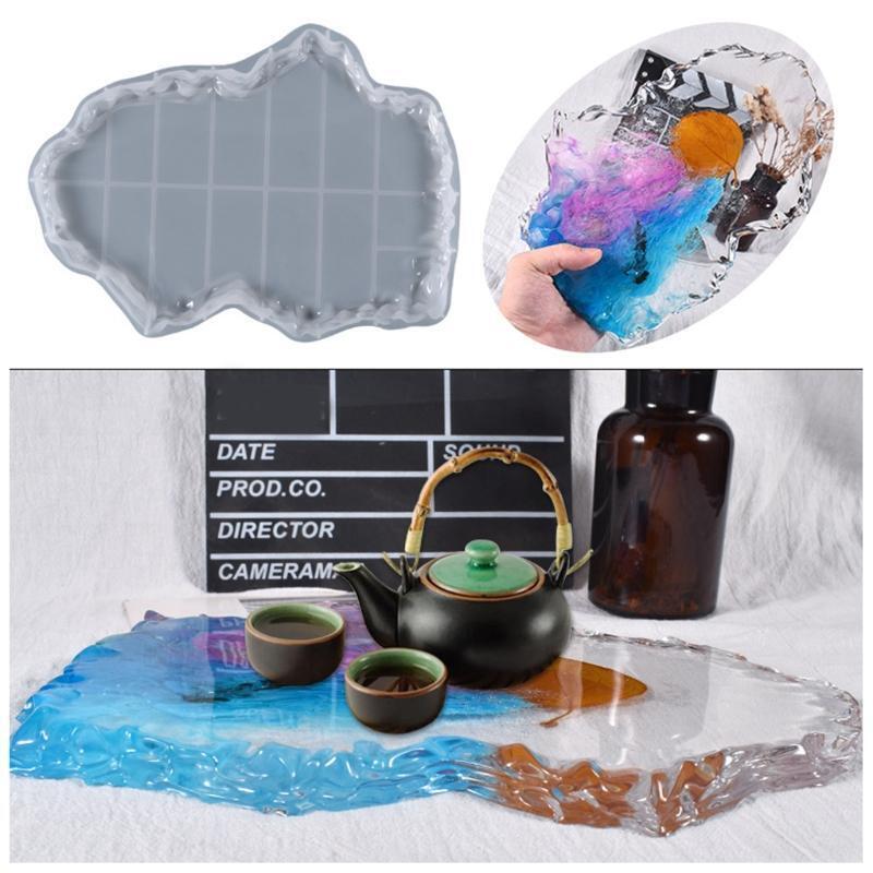 Silicone Moulds Cups Mat Mould Irregular Craft DIY Home Decoration Tray Mold