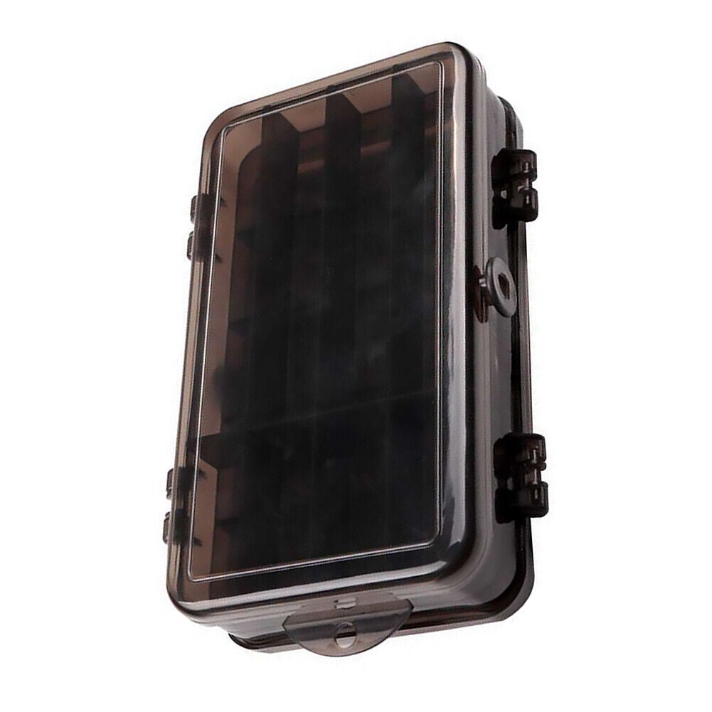 Double Side Fishing Lure Box Bait Case Organizer Fishing Tool (Dark Grey)