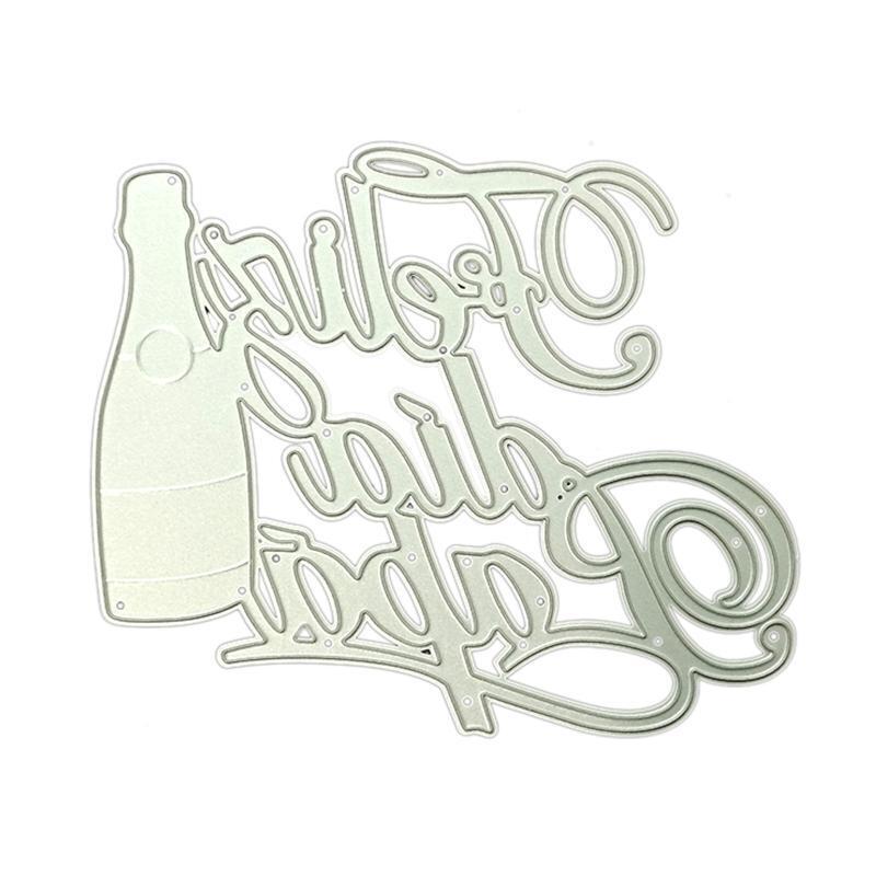 DIY Letter Bottle Cut Dies Stencil for Paper Cards Art Crafts Party Decorative