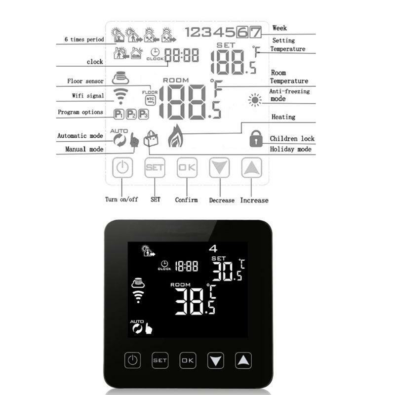 WiFi Programmable Thermostat Echo Alexa Voice Control Electric Floor Heating 16A