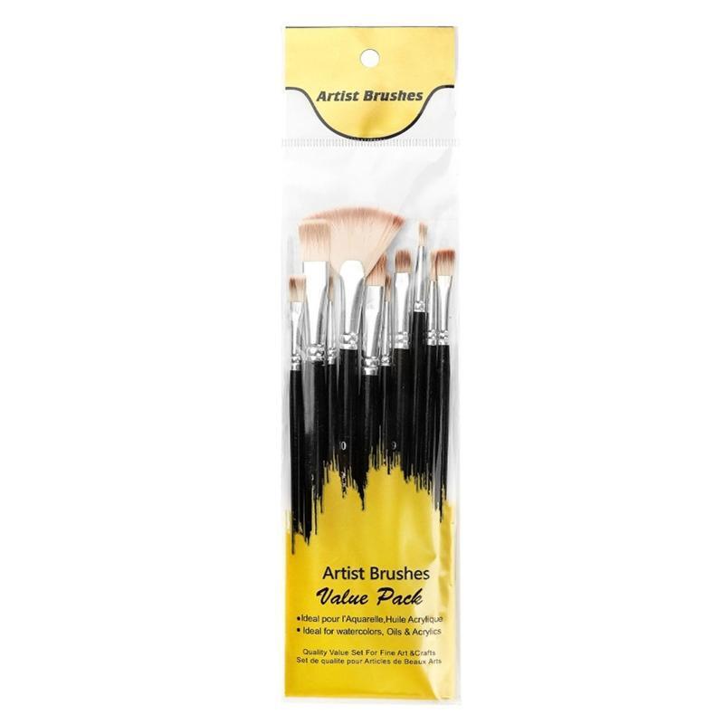 10 Sizes Acrylic Painting Brushes Kit Artist Paintbrushes for DIY Crafts Painter