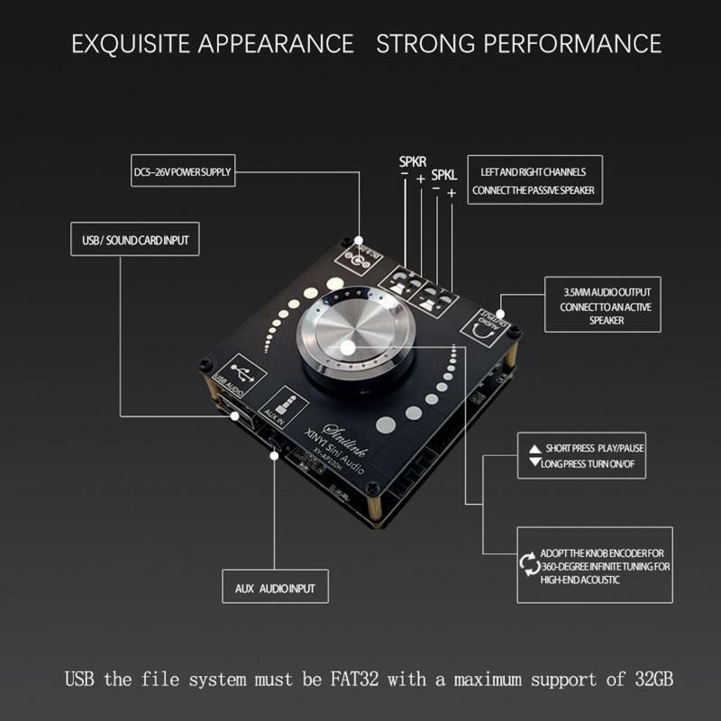 AP100L Dual Channel Digital Power Amplifier Board DC 5-26V for DIY Sound System