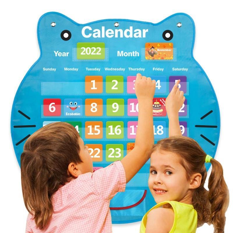 Class Monthly Calendar Pocket Chart with Seasons/Dates/Festivals/Numbers Cards
