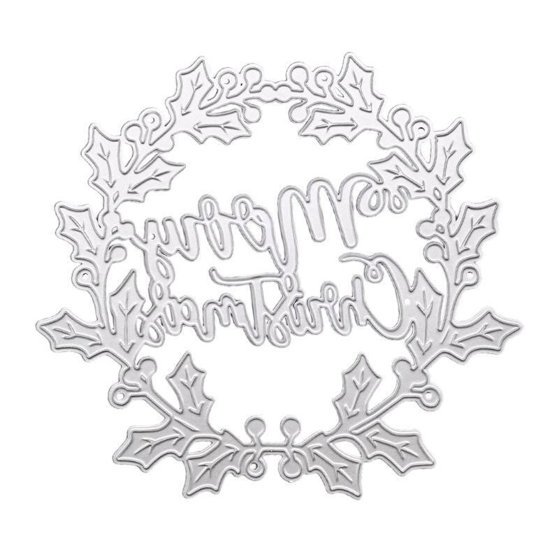 Merry Christmas Garland Metal Cutting Dies Stencil DIY Scrapbooking Album Paper