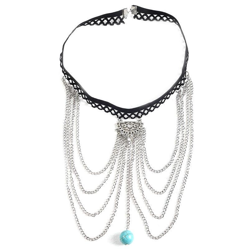 Multi-layer Beach Bead Leg Chain Personality Trend Elastic Body Chain Jewelry