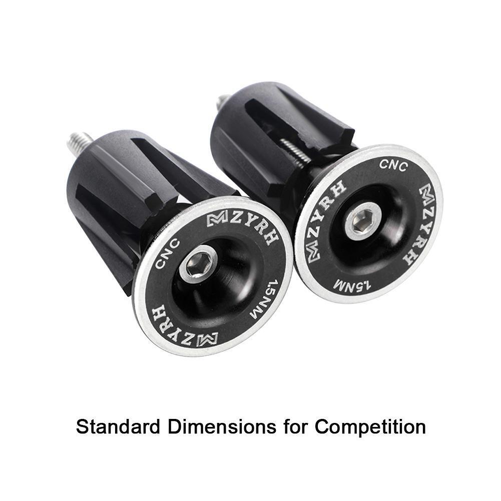 1 Pair Aluminum Bicycle Handlebar Cap Grip Bike Handlebar End Plug (Black)