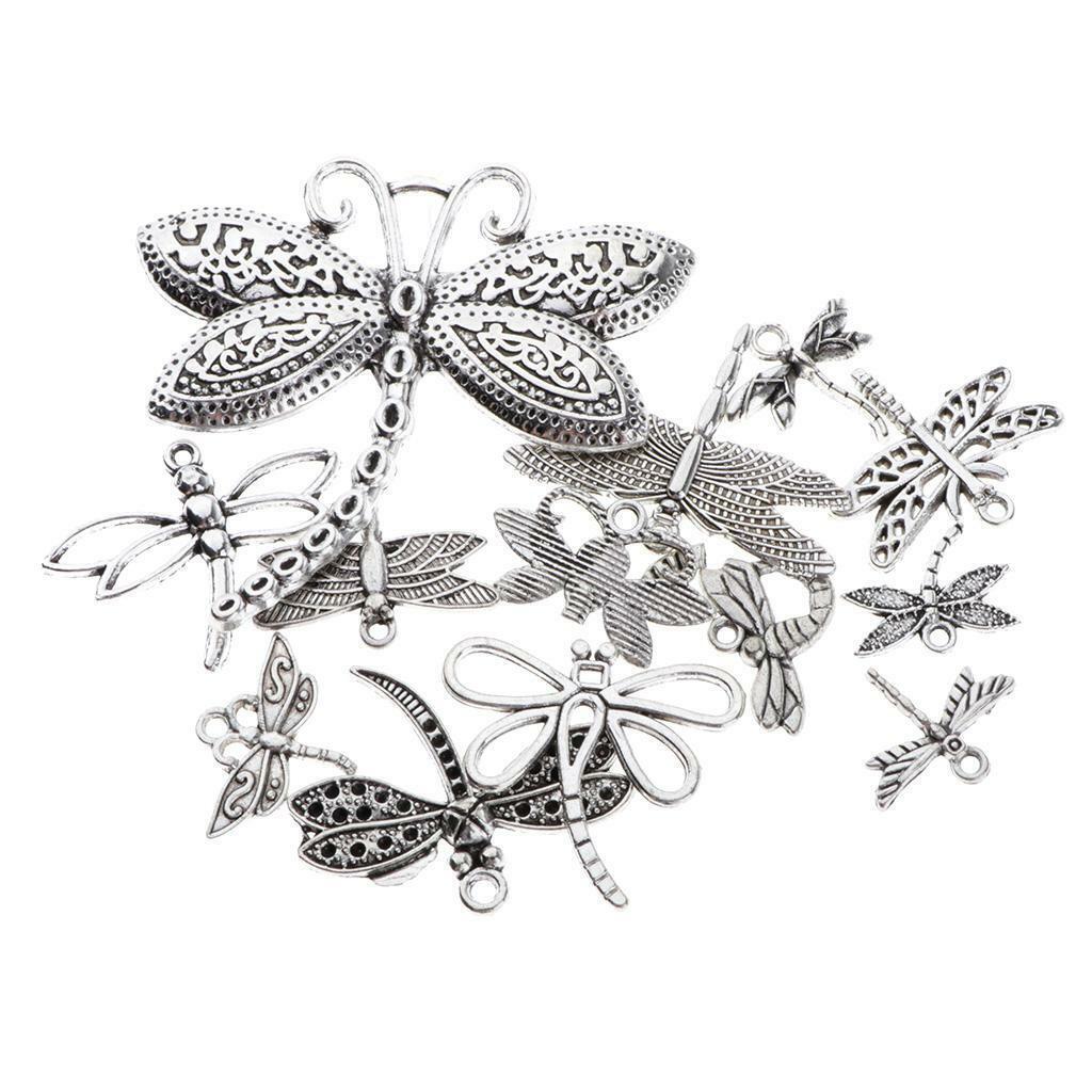 13x   Dragonfly Charms Pendants Jewelry Findings DIY Gifts Crafts