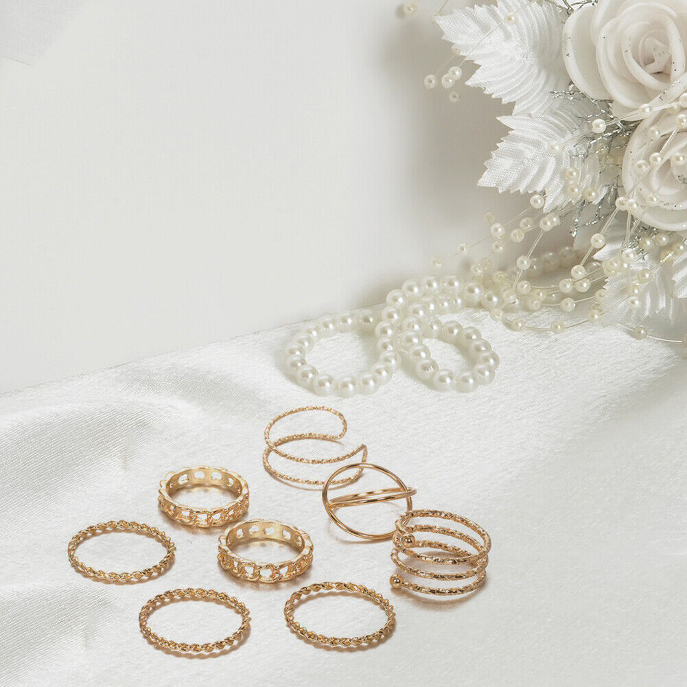 8pcs Multilayer Twist Women Knuckle Rings Women Charming Wedding Jewelry