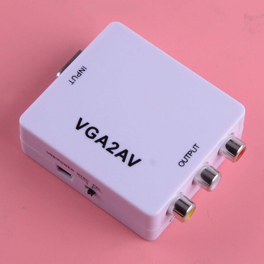 VGA to AV RCA CVBS Mini Box HD TV Video Converter Adapter Connector VGA2AV Li
