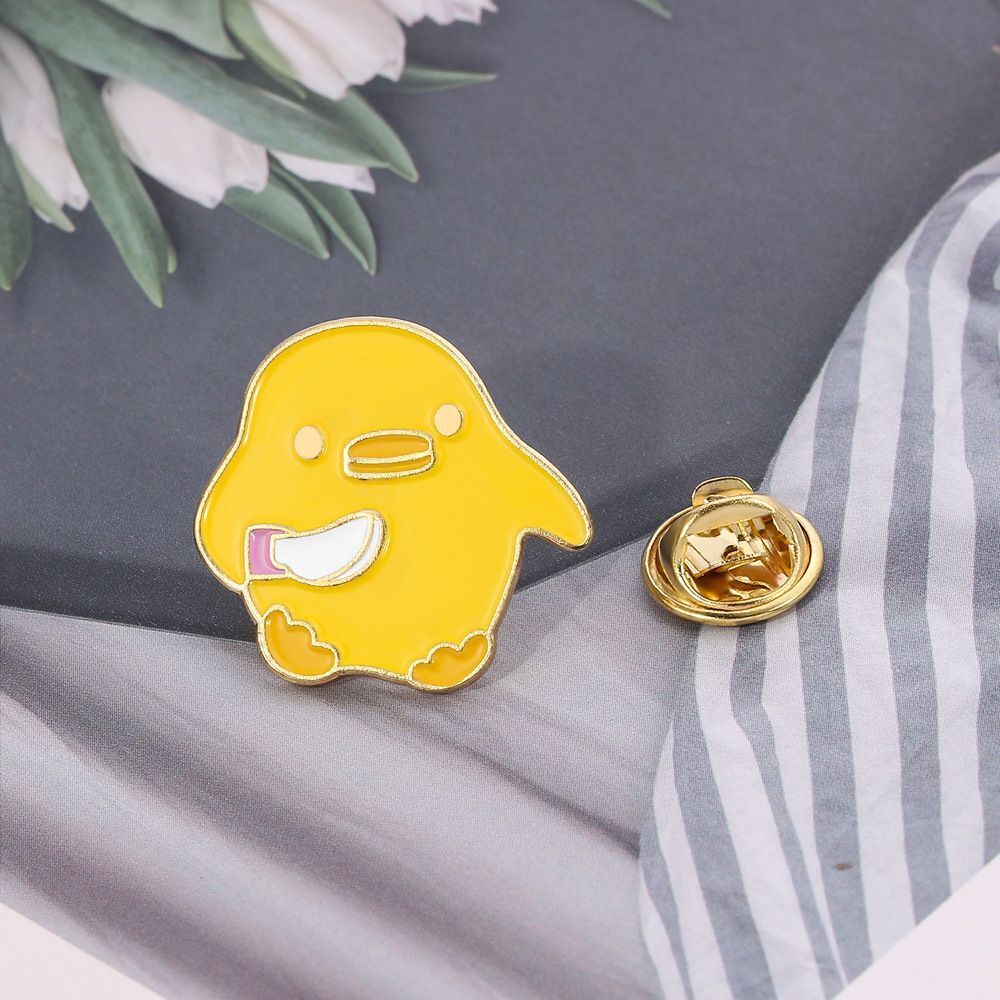 Metal Badge Cartoon Clothes Lapel Pin Animal Brooch Enamel Pins Yellow Duck