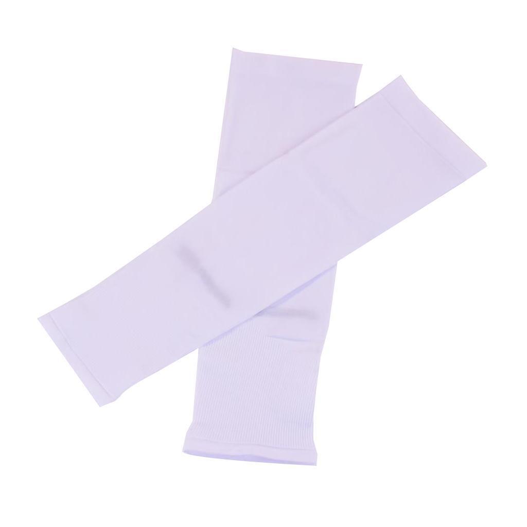 Outdoor Sunscreen Glove Anti UV Sun Protection Cooling Arm Sleeves White