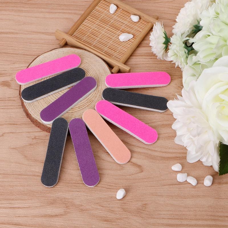 Nail Files Sandpaper Round Double Side Nail Art Tips Manicure For Salon Home Use
