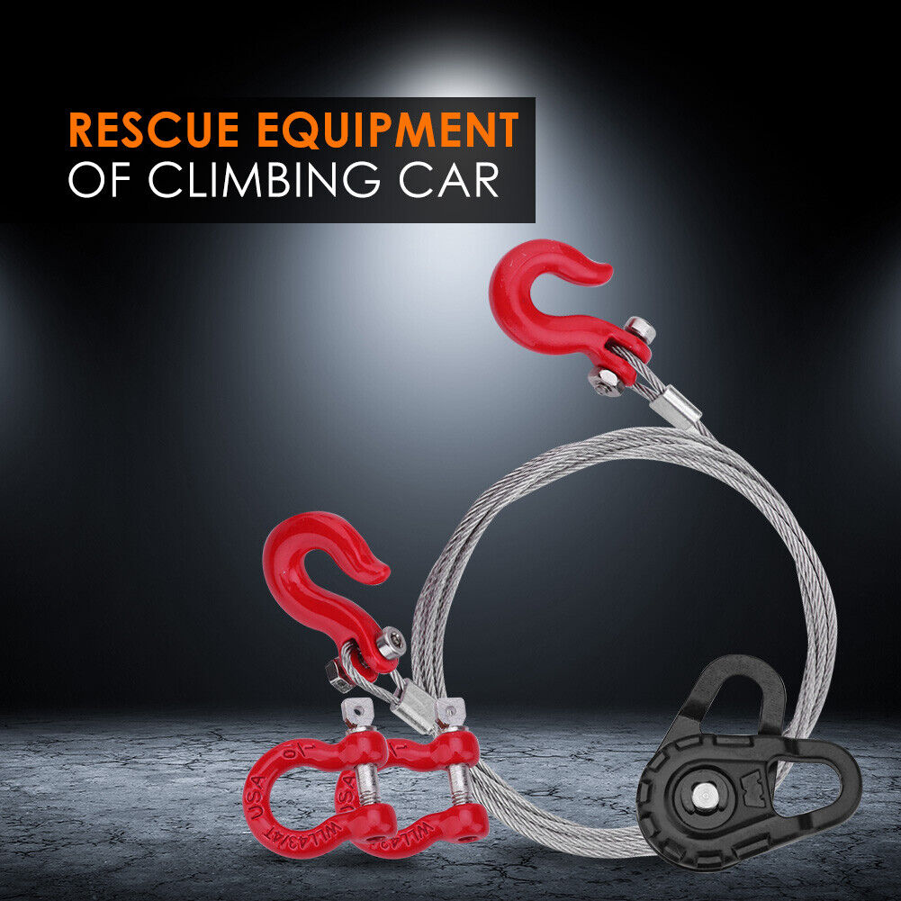 3pcs Rescue Equipment Winch Snatch Block Hook Chain for 1/10 RC Crawler Car