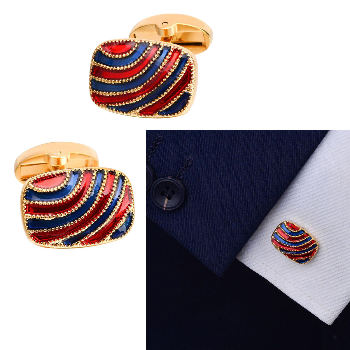 Cuff Links  Shirt Men's Jewelry Set for Suits Sport Coat Uniform