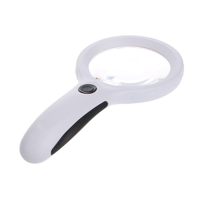10X Handheld Magnifier Magnifying Glass Lens Loupe 8 LED Light With Money Detect