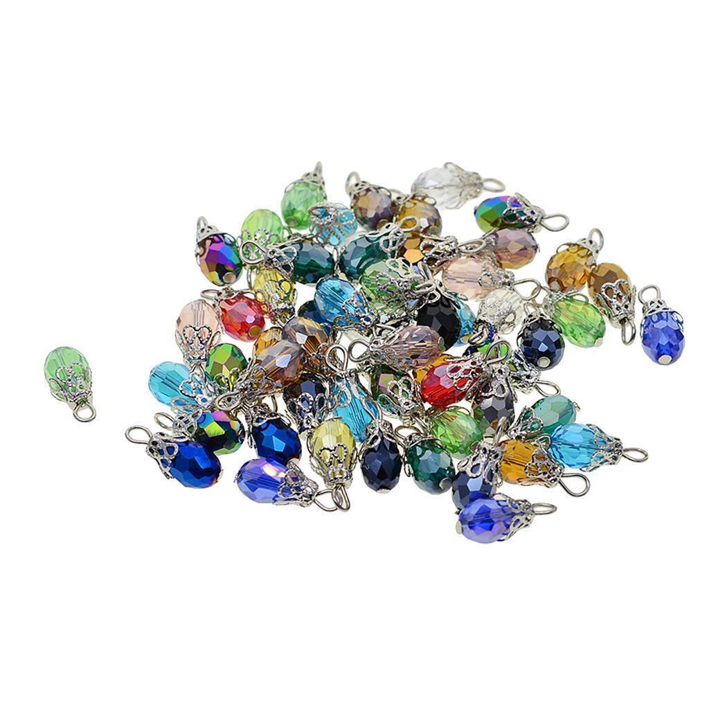 200x Crystal  Bead Charms Multicolor Gems Pendants Jewelry Making Decor