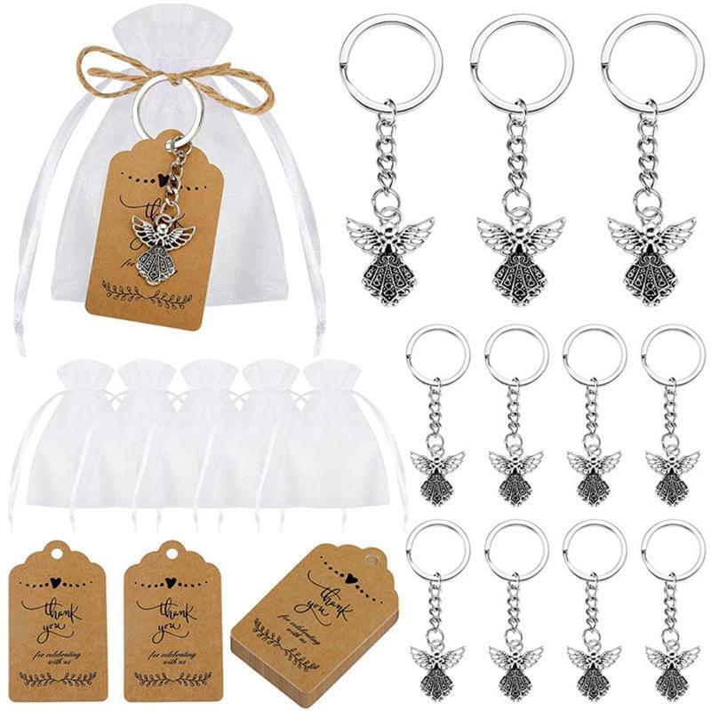 Guardian Angel Keychains Set of 30 Metal Zinc Alloy Creative Mini Key Chain