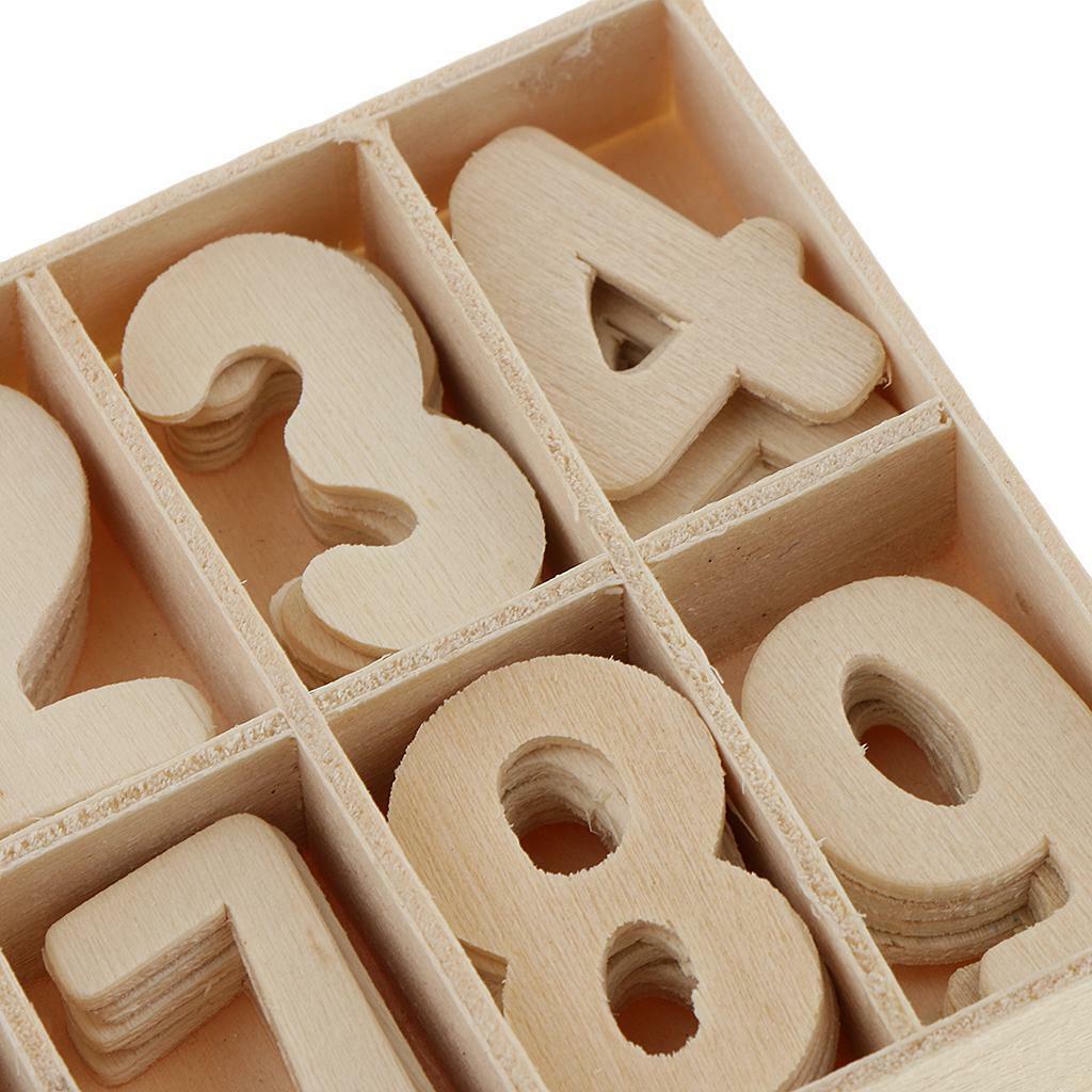 60X  children fun Wooden  Shape Craft Embellishments Learning