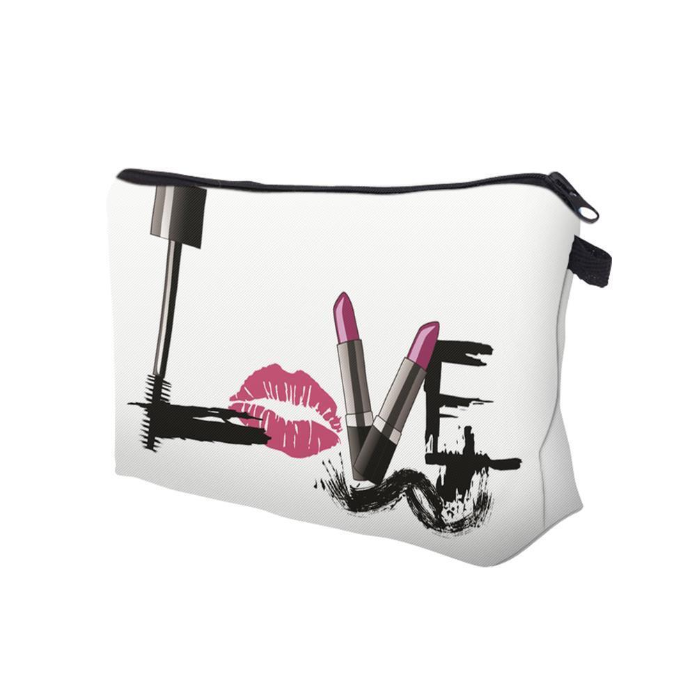 Lip Eyes Print Cosmetic Toiletry Storage Pouch Women Make Up Bags (41173)