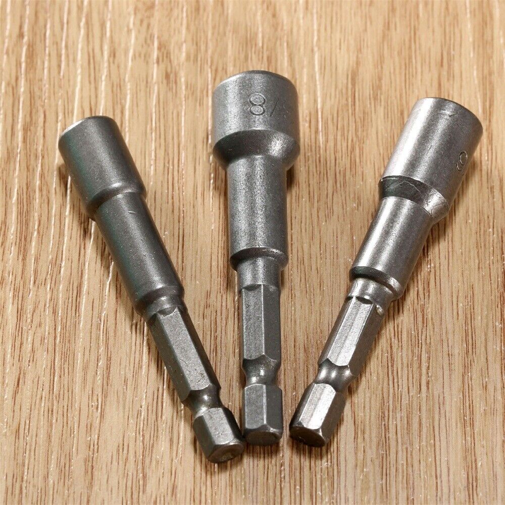 3Pcs Hex Socket Adapter Drill Bit Screwdriver Socket Nut Driver Setters Tool