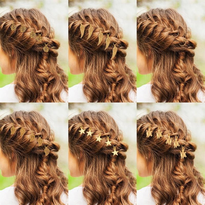 120 Pieces Hair Jewelry Rings Hair Decorations for Crochet Braiding Hair