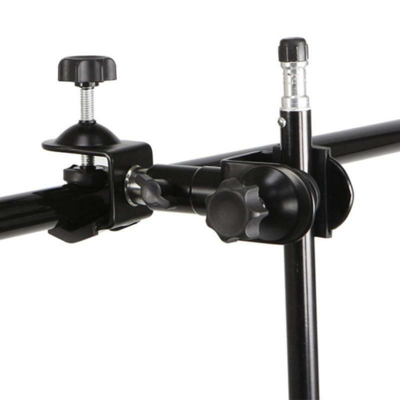 2 in 1 Camera Flash Umbrella Holder C-shaped Clamp Metal Stand Holder for Tripod