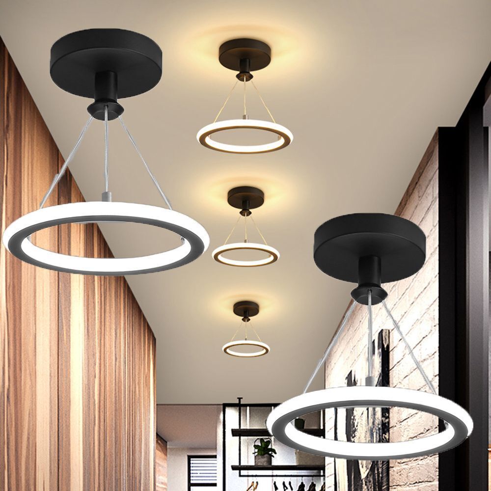 New LED Room Decor Ceiling Lights Modern Pendant Light Bar Lamp Black