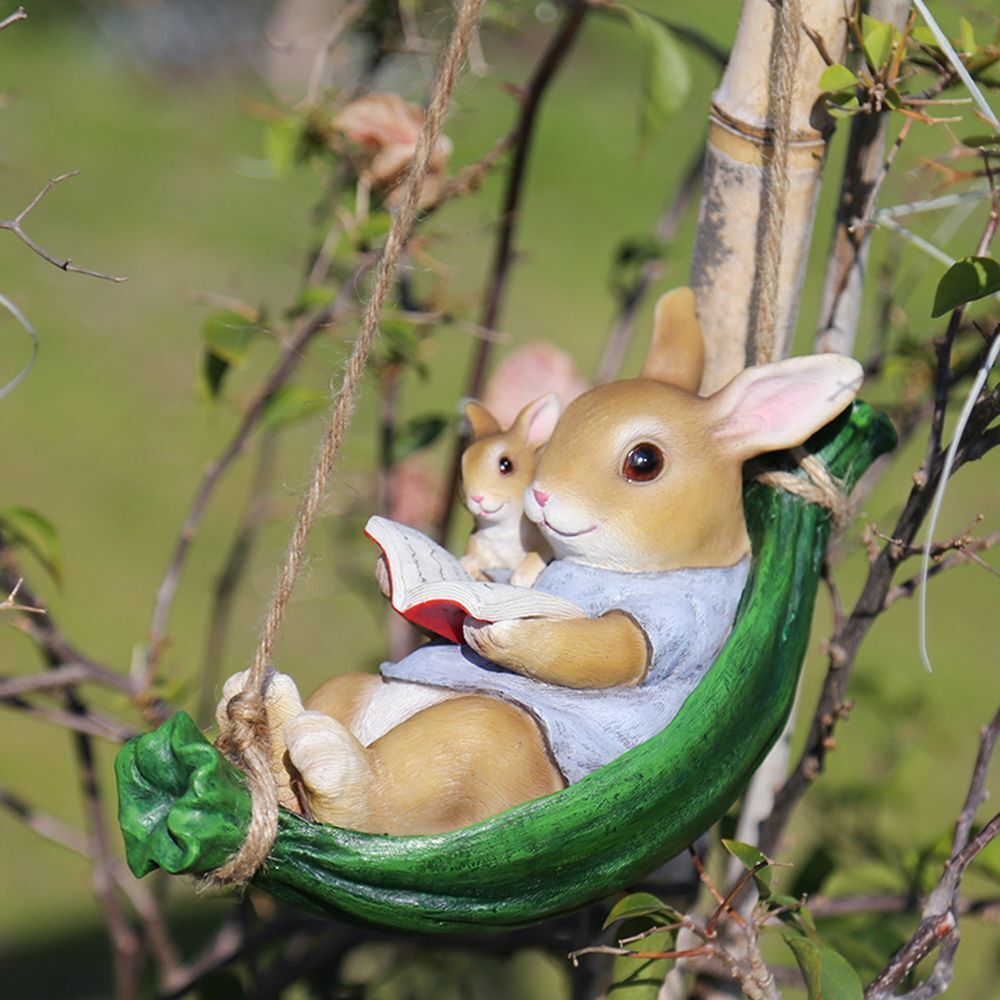 Ornament Rabbit Statue Swing Rabbit Garden Decoration Household Ornament