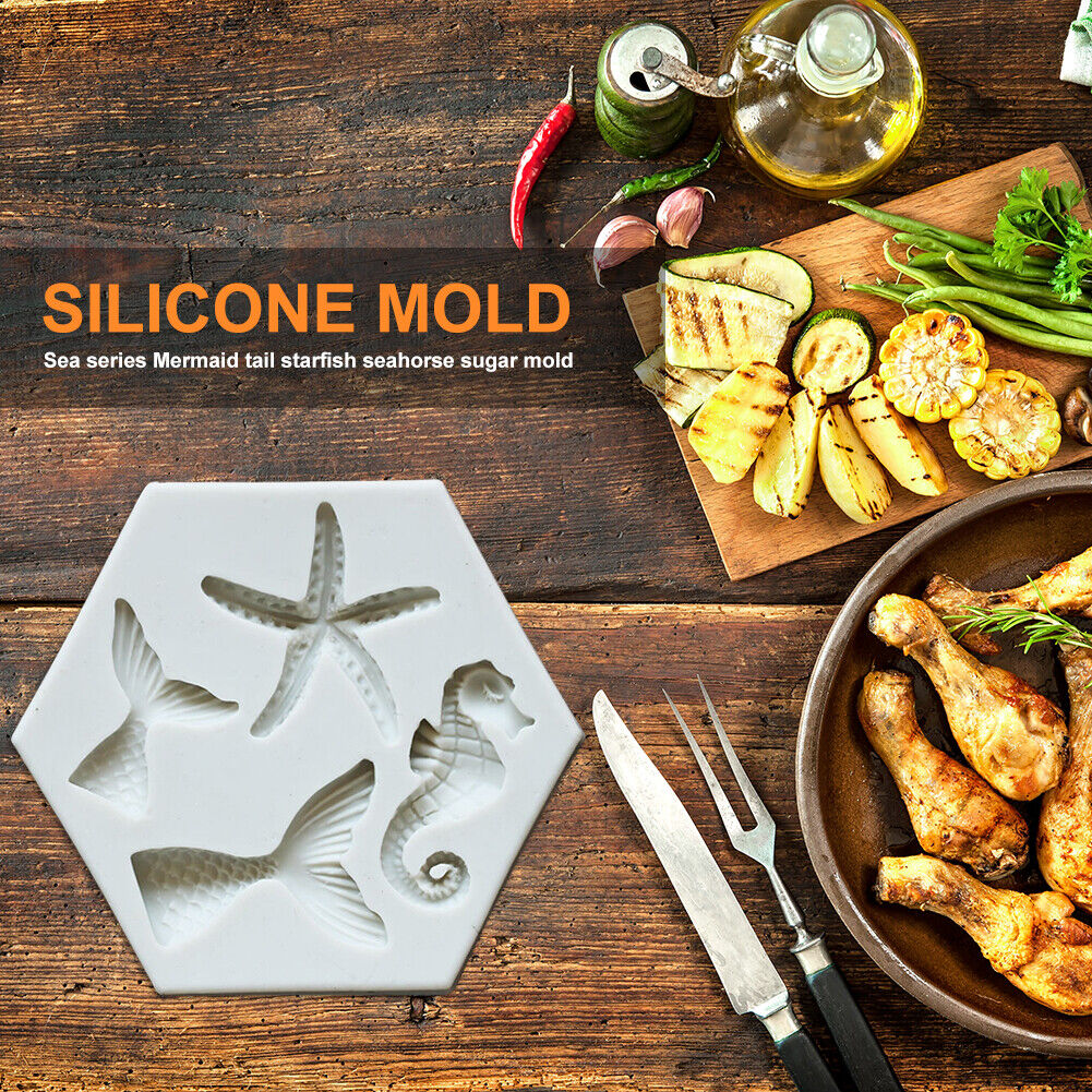 Sea Animals Cake Molds Silicone Fondant Mould Pastry Decoration Baking Tray