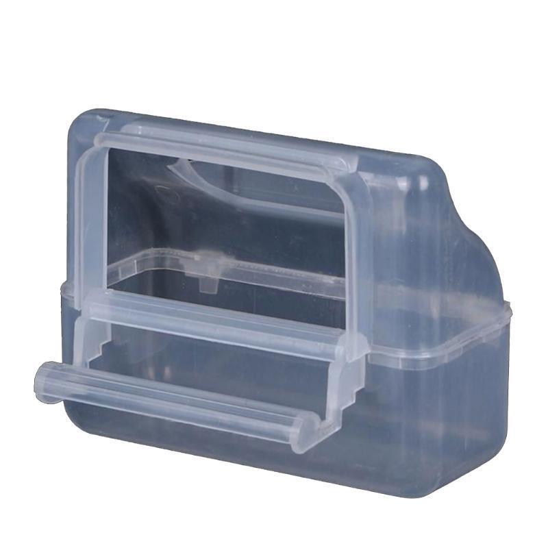 Bird Feeder with Perch for Cage Wide Opening Plastic Container Food Dispenser