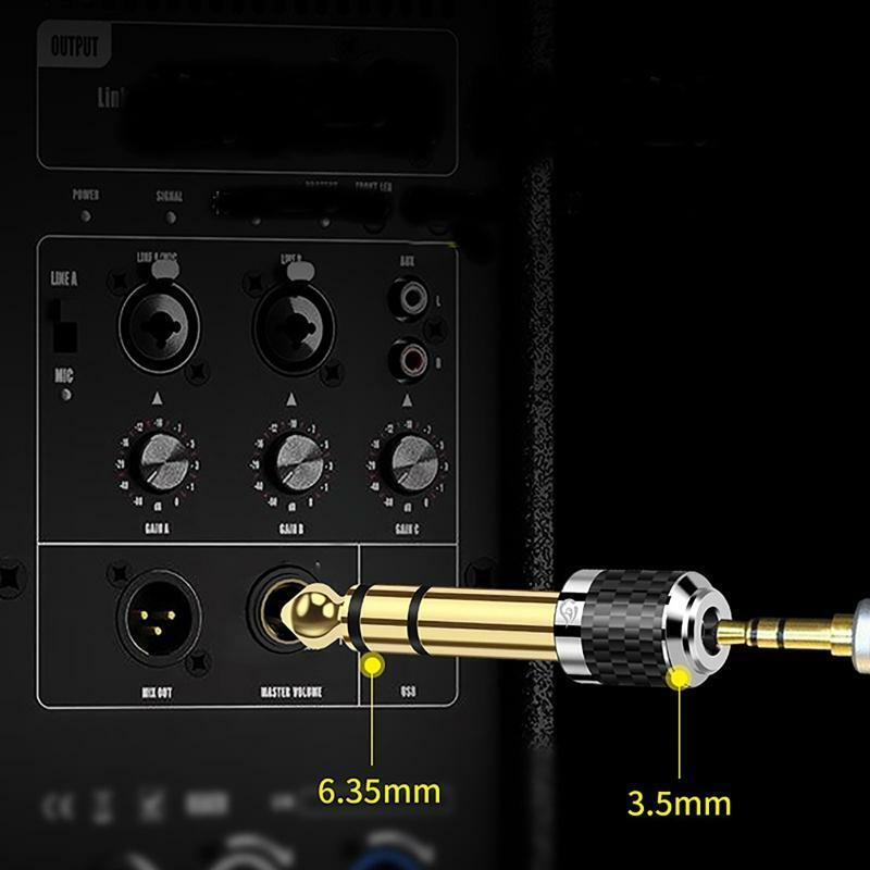 6.35mm (1/4 inch) Male to 3.5mm (1/8 inch) Female Stereo Audio Jack Adapter