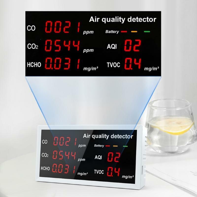 Formaldehyde Detector Air Quality Analayzer with CO CO2 HCHO AQI TVOC for Home