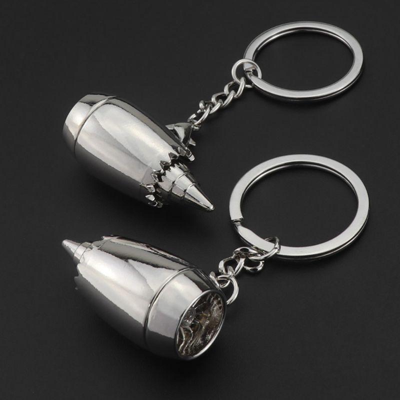 New Creative Airplane Turbine Pendant Key Ring Fashion Keychain Storage Keys Men