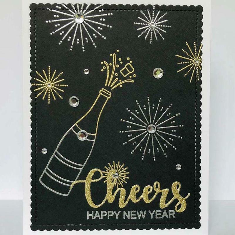 Wine Glass Cutting Dies Clear Stamp DIY Scrapbooking Paper Cards Album Decor