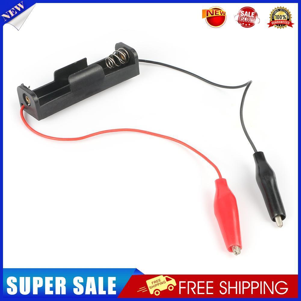 5pcs Power Battery Holder Case 1 Slot AA Batteries Box with Alligator Clip