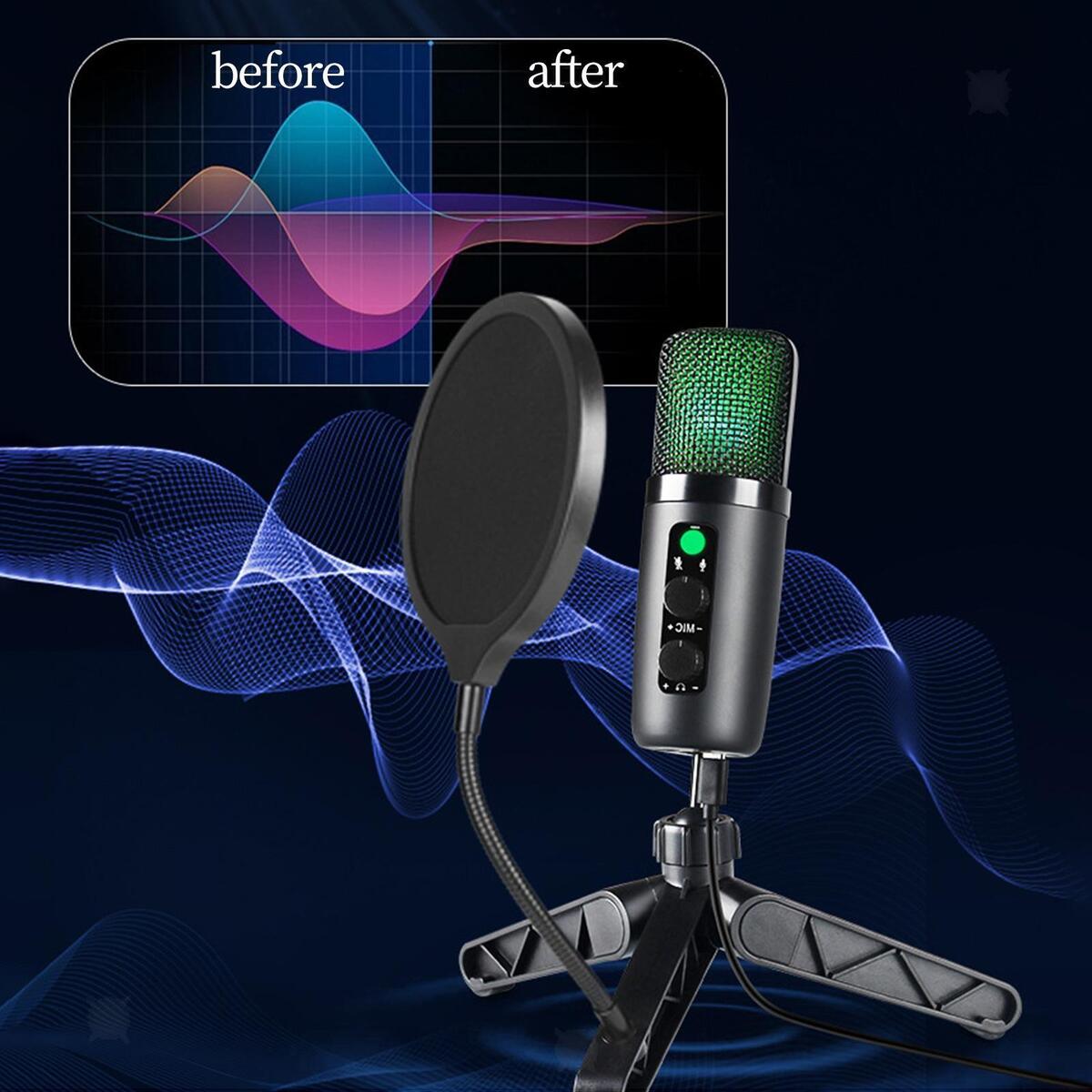 USB Condenser Microphone Cardioid Pointing for Singing Gaming for Youtube