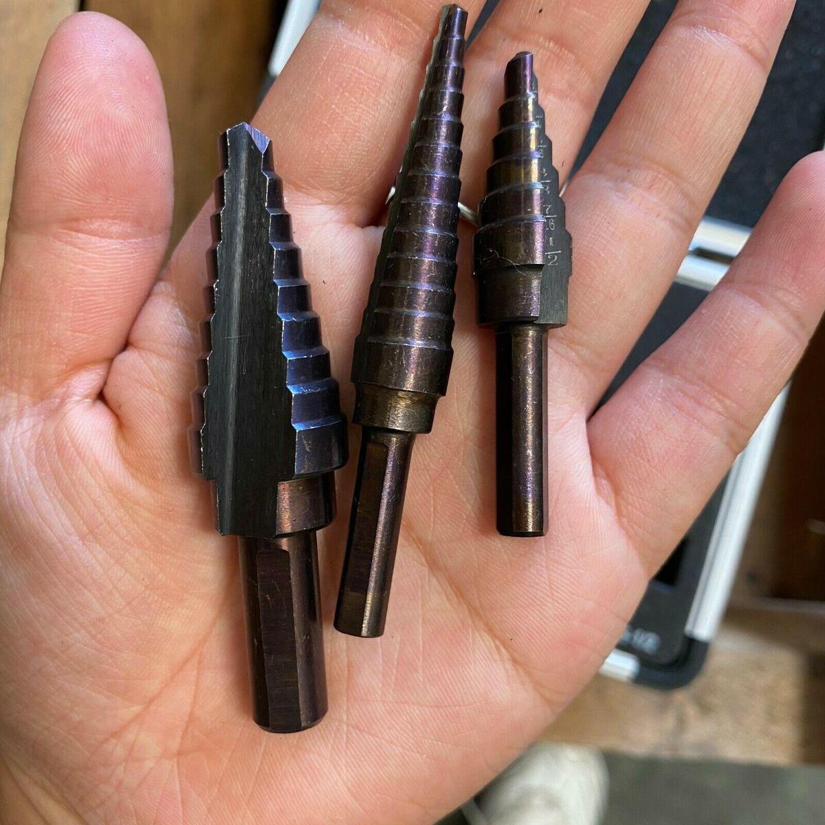 5x Step Drill Bit HSS Spiral Grooved Cutting Drill for Woowork with Case