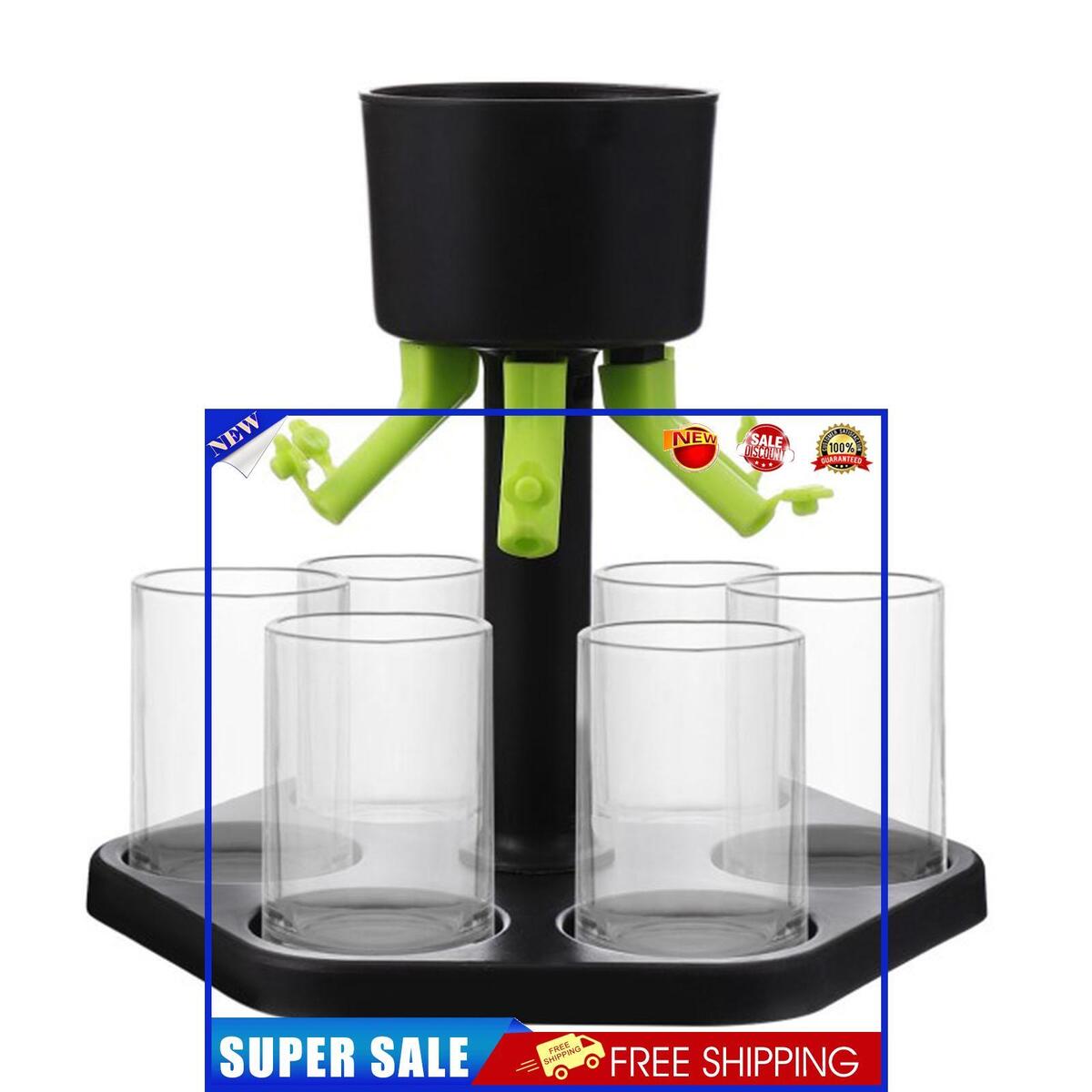 6 Shot Glass Dispenser Shot Buddy Dispenser Wine Liquid Pour Dispenser