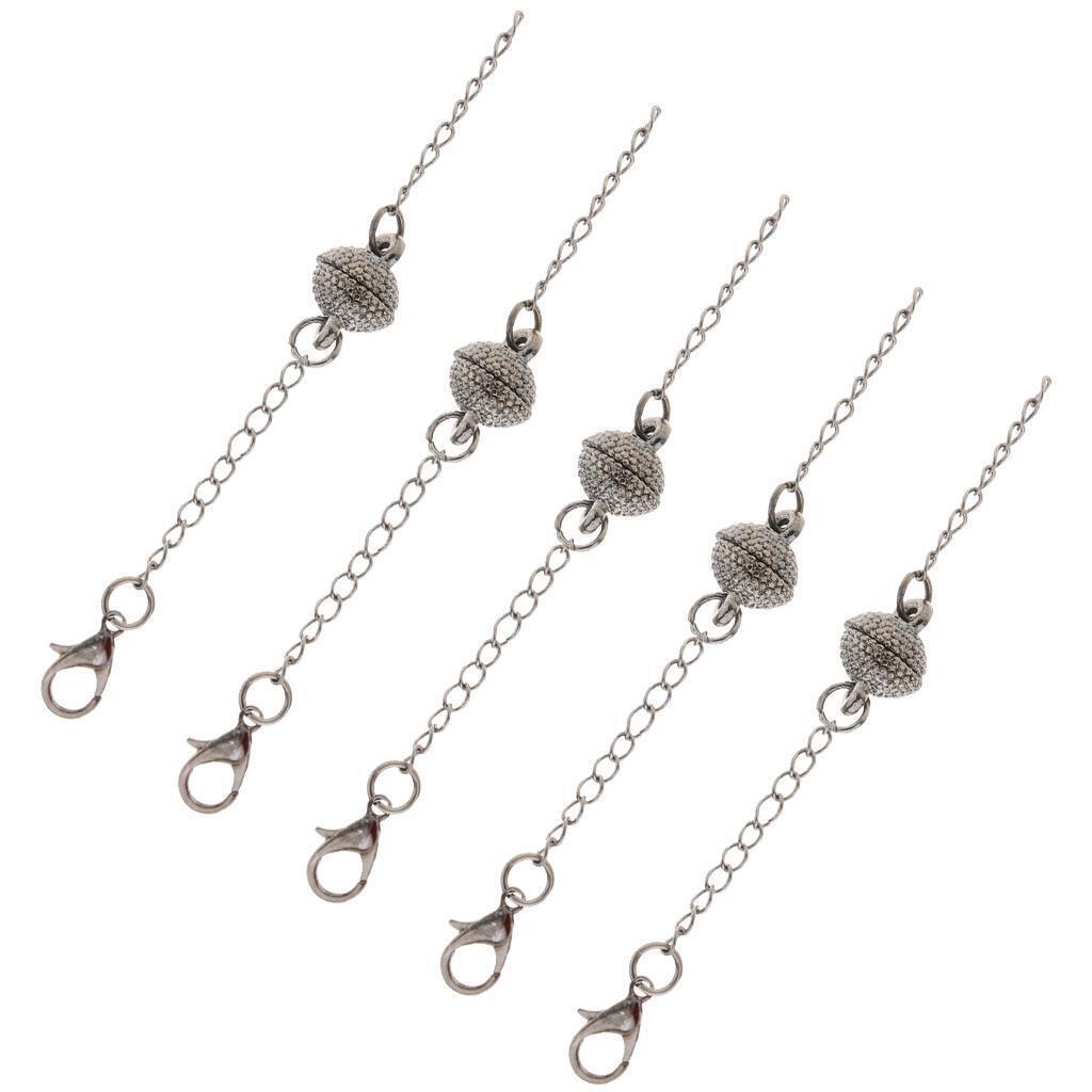 5 Sets Extender Chain Magnetic Lobster Clasp for Jewelry Necklace Bracelet