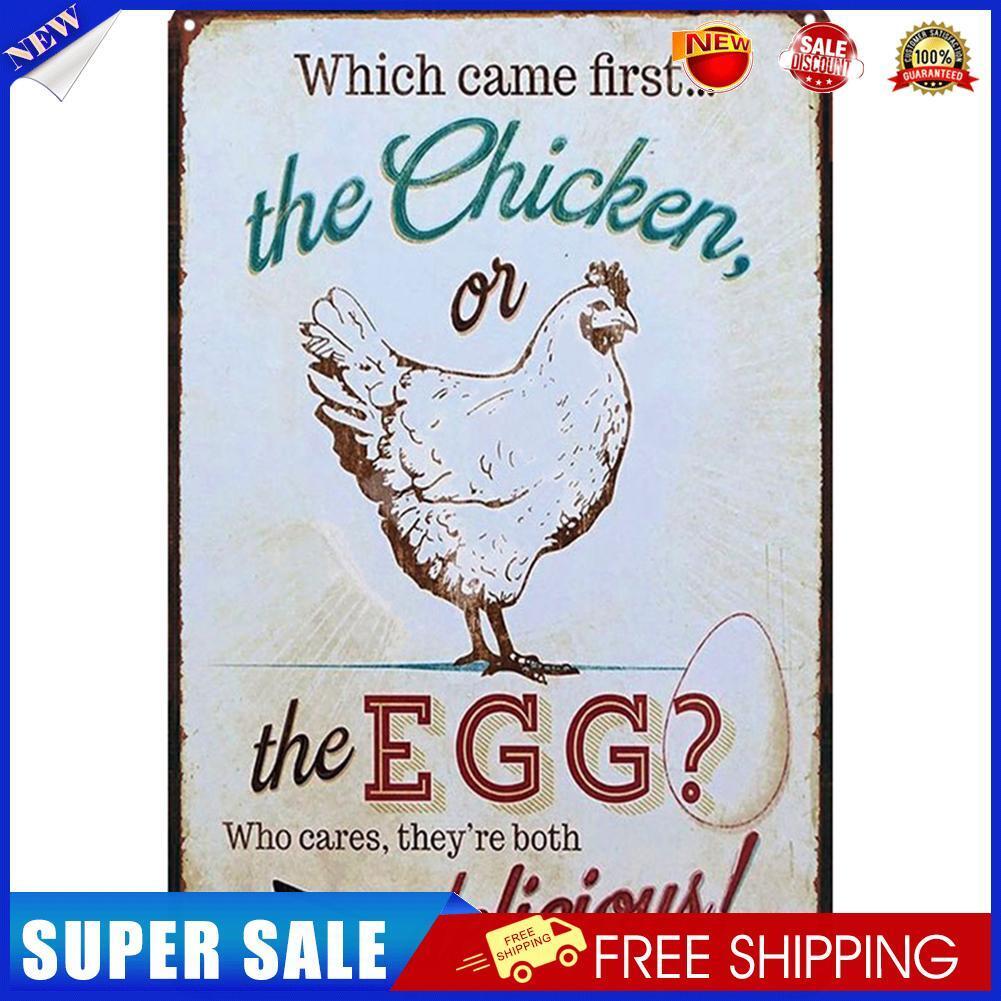 Chicken Eggs Letter Metal Plate Painting for Bar Pub Tin Plaques Wall Sign